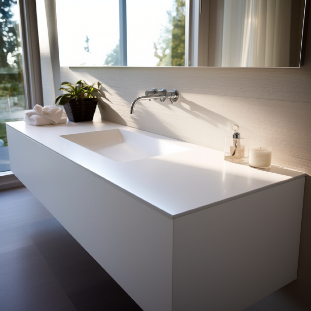 White bathroom worktop White Bathroom Vanity Top House of Worktops